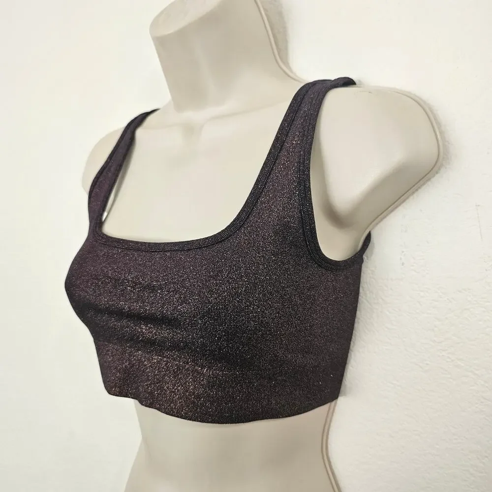 SKIMS Soft Smoothing Shine Scoop Neck Bralette in Ecilpse  Brown Size M - Picture 5 of 7